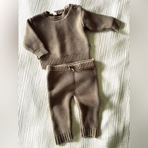SNUG Sweater & Pant set, Thick Cotton Knit, Sz 6-9mo